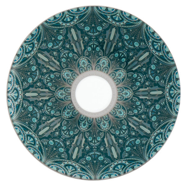 Assiette de présentation HAVILAND Rêves du Nil vert platine en porcelaine 32cm