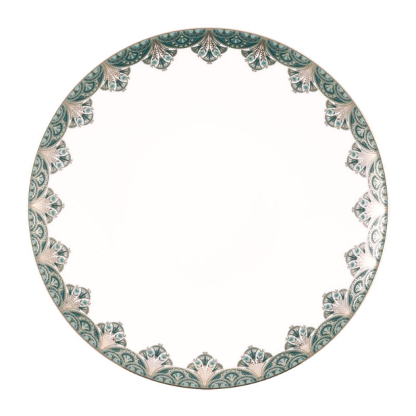 Assiette à dîner HAVILAND Rêves du Nil vert platine en porcelaine 28cm