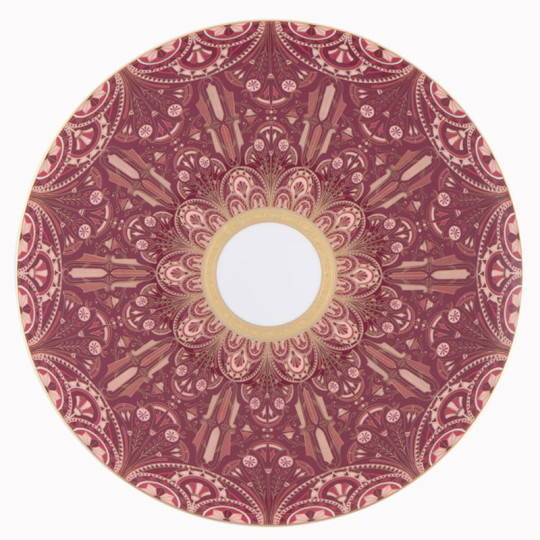 Assiette de présentation HAVILAND Rêves du Nil pourpre or en porcelaine 32cm