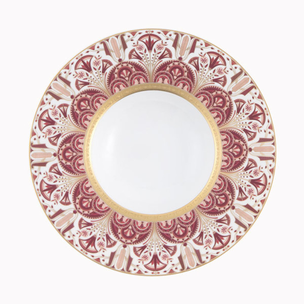 Assiette creuse à aile large HAVILAND Rêves du Nil pourpre or en porcelaine 27cm
