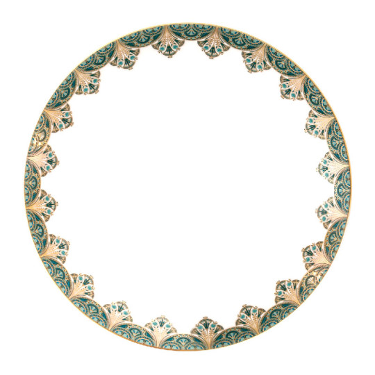 Assiette à dîner HAVILAND Rêves du Nil vert or en porcelaine 28cm