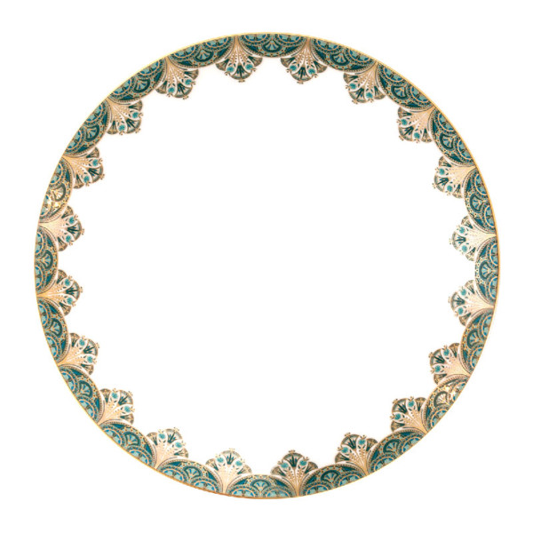 Assiette à dîner HAVILAND Rêves du Nil vert or 2 en porcelaine 28cm