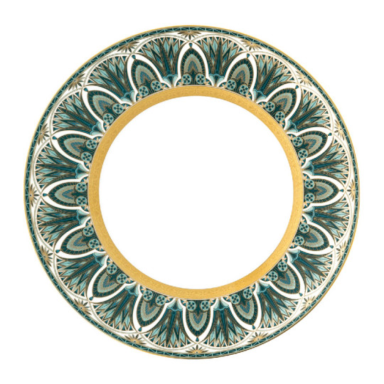 Assiette à dîner HAVILAND Rêves du Nil vert or 2 en porcelaine 28cm