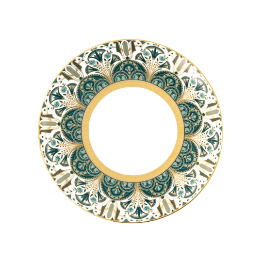 Assiette à dessert HAVILAND Rêves du Nil vert or en porcelaine 22.5cm