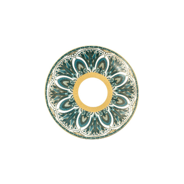 Assiette creuse à aile HAVILAND Rêves du Nil vert or en porcelaine 23.5cm