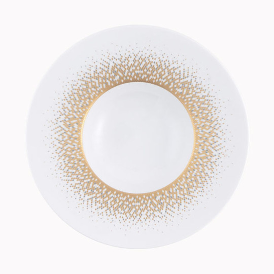 Assiette creuse à aile large HAVILAND Souffle d'Or en porcelaine 27cm