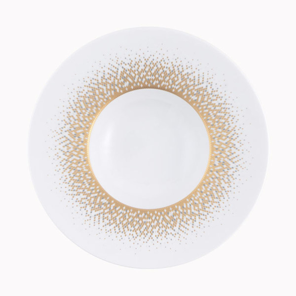 Assiette creuse à aile large HAVILAND Souffle d'Or en porcelaine 27cm
