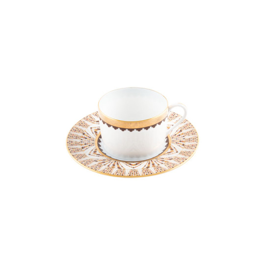 Tasse et soucoupe à thé HAVILAND Cavalier Royal en porcelaine 14cl
