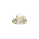 Tasse et soucoupe café HAVILAND Damassé Blanc Ritz Paris en porcelaine 7.5cl