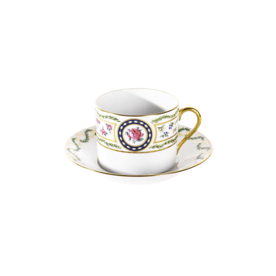 Tasse et soucoupe déjeuner HAVILAND Louveciennes en porcelaine 30cl