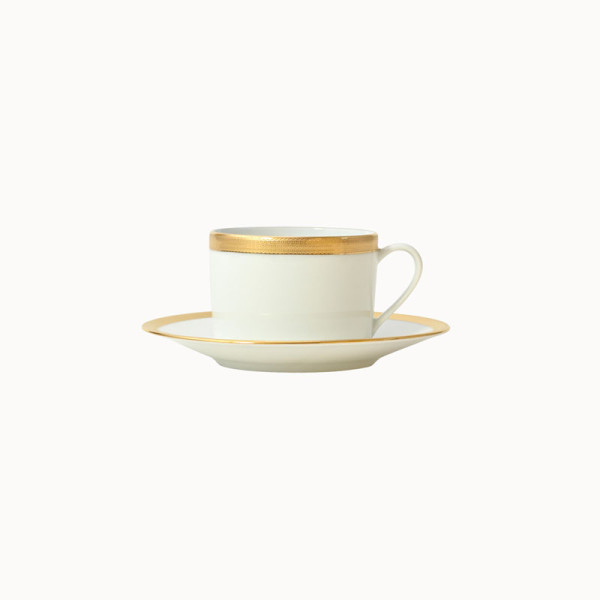 Tasse et soucoupe thé HAVILAND Opéra Or en porcelaine 15cl