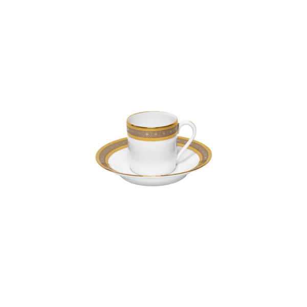 Tasse et soucoupe expresso HAVILAND Place Vendôme en porcelaine 5.5cl