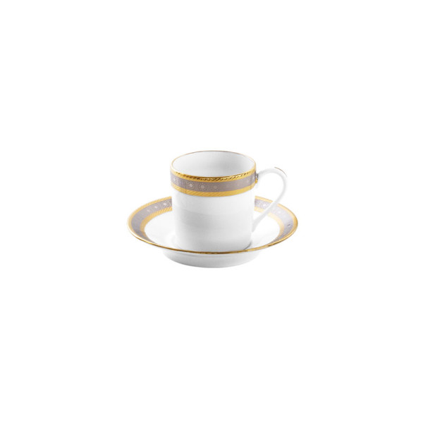 Tasse et soucoupe thé HAVILAND Place Vendôme en porcelaine 14cl
