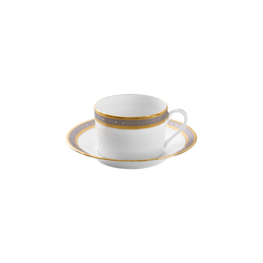 Tasse et soucoupe thé HAVILAND Place Vendôme en porcelaine 14cl