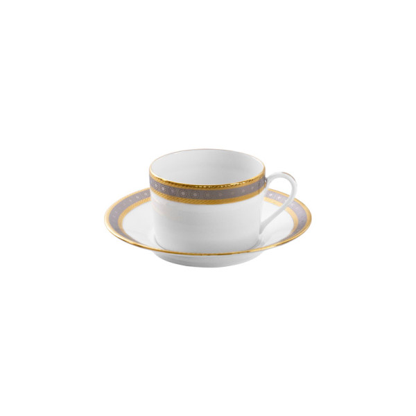 Tasse et soucoupe thé HAVILAND Place Vendôme en porcelaine 14cl