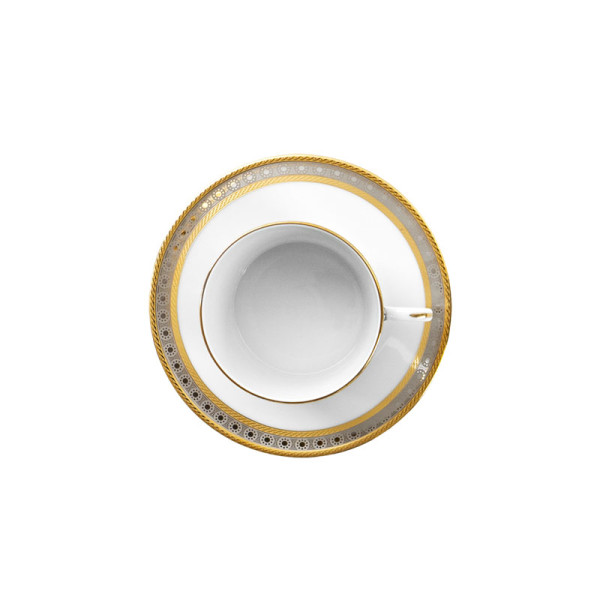 Tasse et soucoupe thé HAVILAND Place Vendôme en porcelaine 14cl