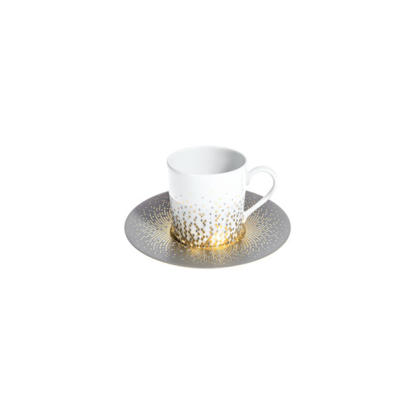 Tasse et soucoupe thé HAVILAND Souffle d'Or en porcelaine 14cl
