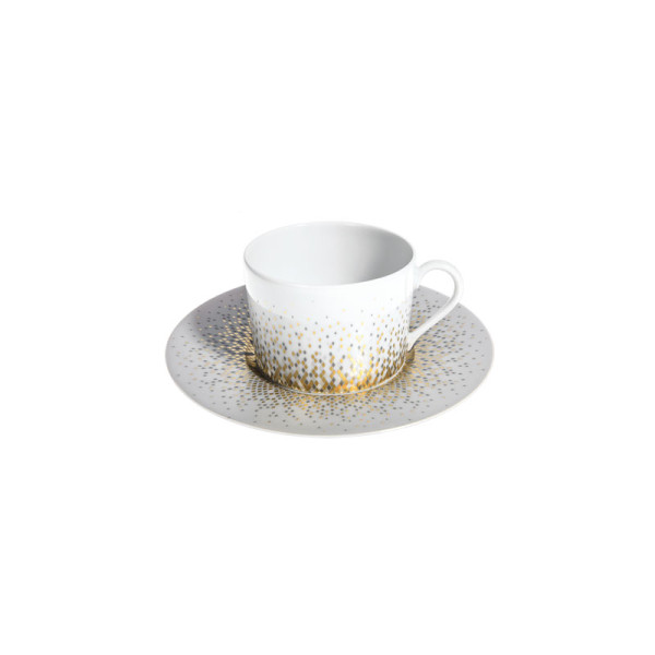 Tasse et soucoupe thé HAVILAND Souffle d'Or en porcelaine 14cl