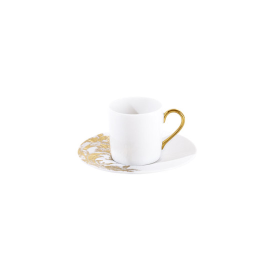 Tasse et soucoupe café HAVILAND Stanislas Or en porcelaine 8cl
