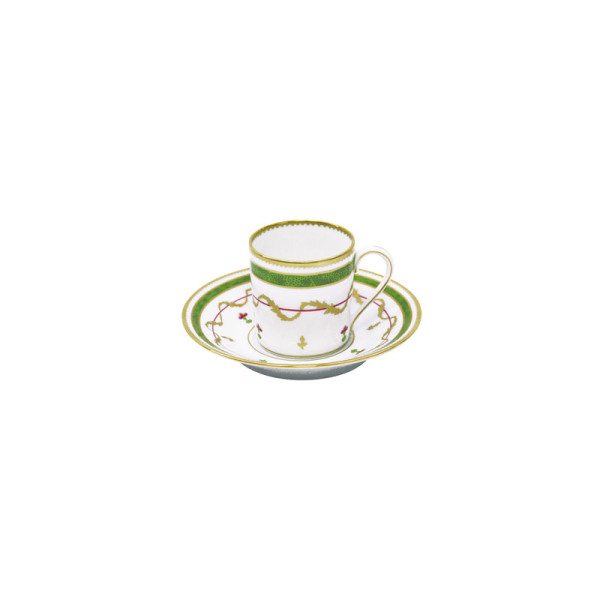 Tasse et soucoupe café HAVILAND Vieux Paris en porcelaine 7.5cl