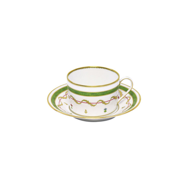 Tasse et soucoupe déjeuner HAVILAND Vieux Paris en porcelaine 30cl