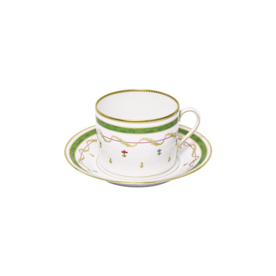 Tasse et soucoupe déjeuner HAVILAND Vieux Paris en porcelaine 30cl