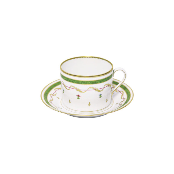 Tasse et soucoupe déjeuner HAVILAND Vieux Paris en porcelaine 30cl