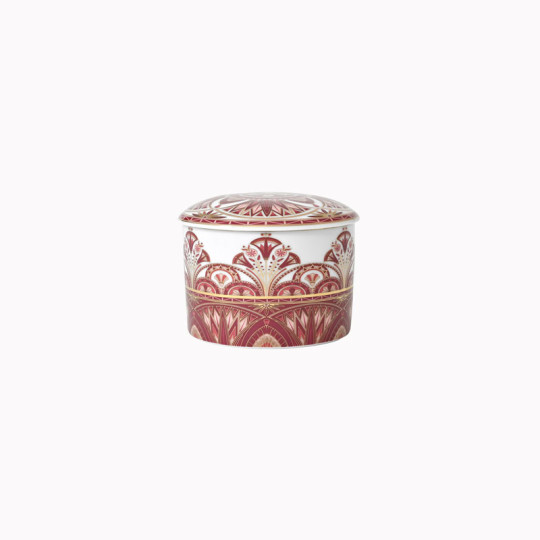Bonbonnière HAVILAND Rêves du Nil pourpre or en porcelaine petit modèle