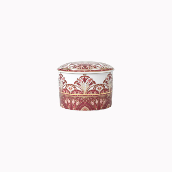 Bonbonnière HAVILAND Rêves du Nil pourpre or en porcelaine petit modèle