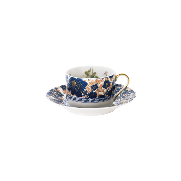 Tasse et soucoupe thé HAVILAND Dammouse en porcelaine 14cl