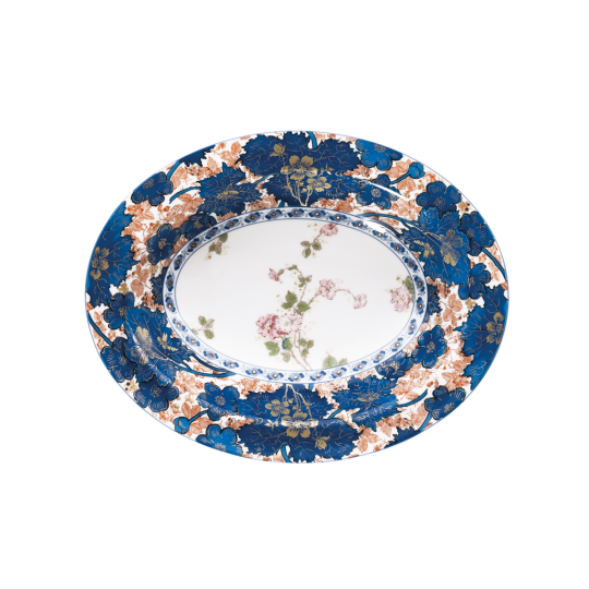 Plat compotier HAVILAND Dammouse en porcelaine 23.5x18.5cm