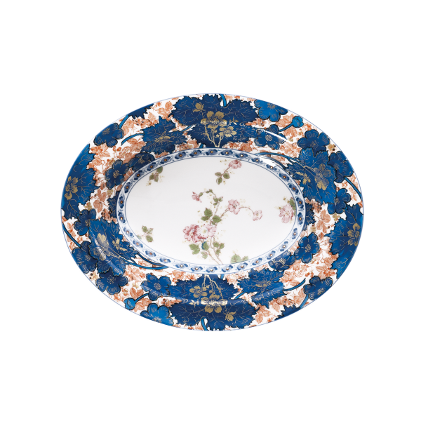 Plat compotier HAVILAND Dammouse en porcelaine 23.5x18.5cm