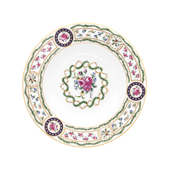 Assiette creuse à aile HAVILAND Louveciennes en porcelaine 23cm