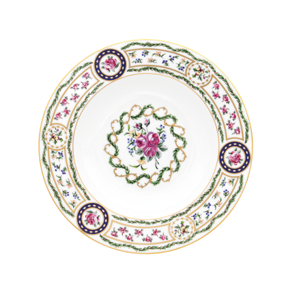 Assiette creuse à aile HAVILAND Louveciennes en porcelaine 23cm