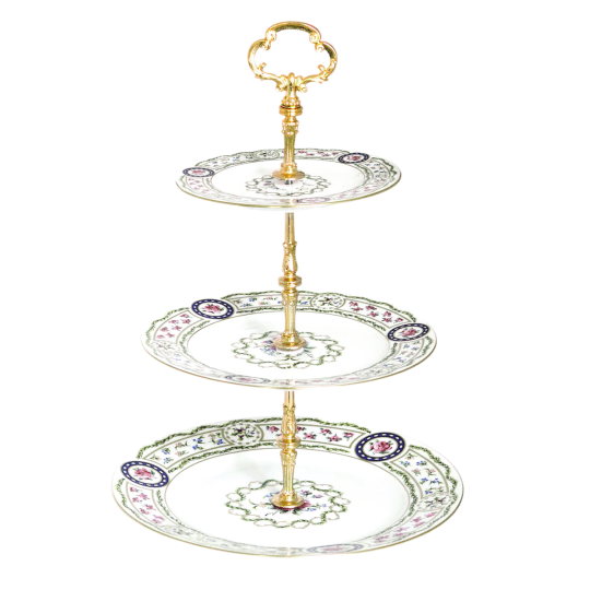Plat serviteur plat à 3 étages HAVILAND Louveciennes en porcelaine 26cm