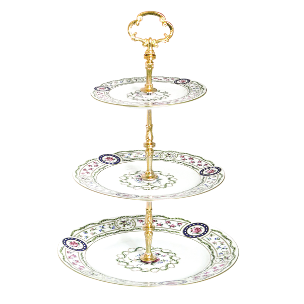 Plat serviteur plat à 3 étages HAVILAND Louveciennes en porcelaine 26cm
