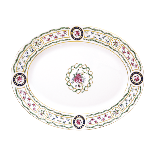 Plat ovale HAVILAND Louveciennes en porcelaine 40x31.5cm