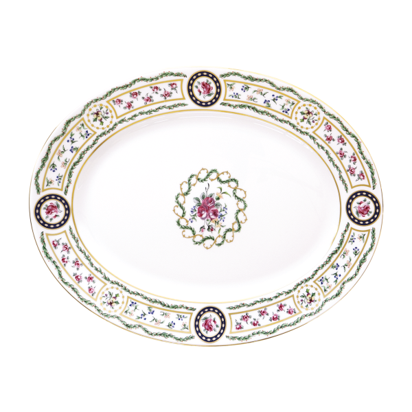 Plat ovale HAVILAND Louveciennes en porcelaine 40x31.5cm
