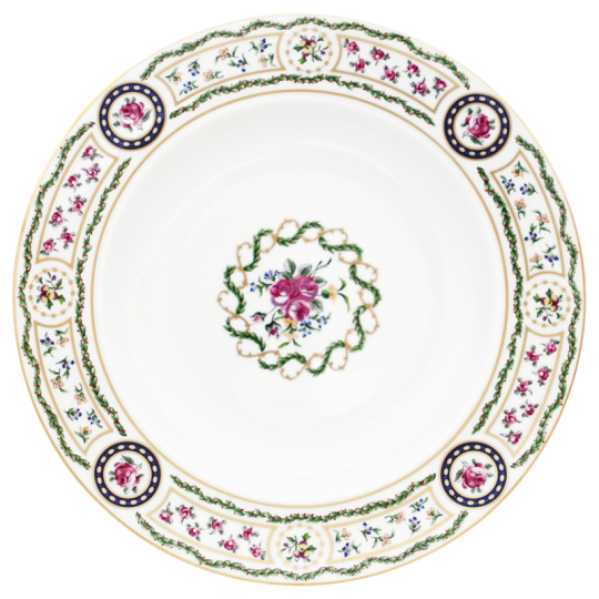 Plat rond creux HAVILAND Louveciennes en porcelaine 31.5cm