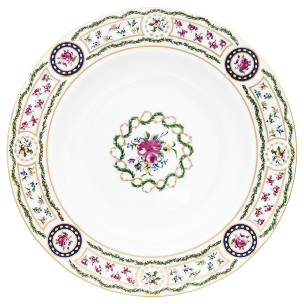 Plat rond creux HAVILAND Louveciennes en porcelaine 31.5cm