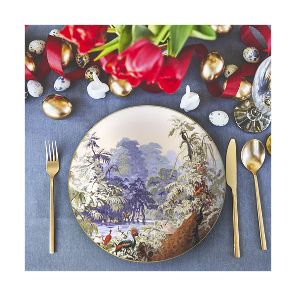 Assiette de présentation HAVILAND Le Brésil - Manufacture Zuber en porcelaine 32cm