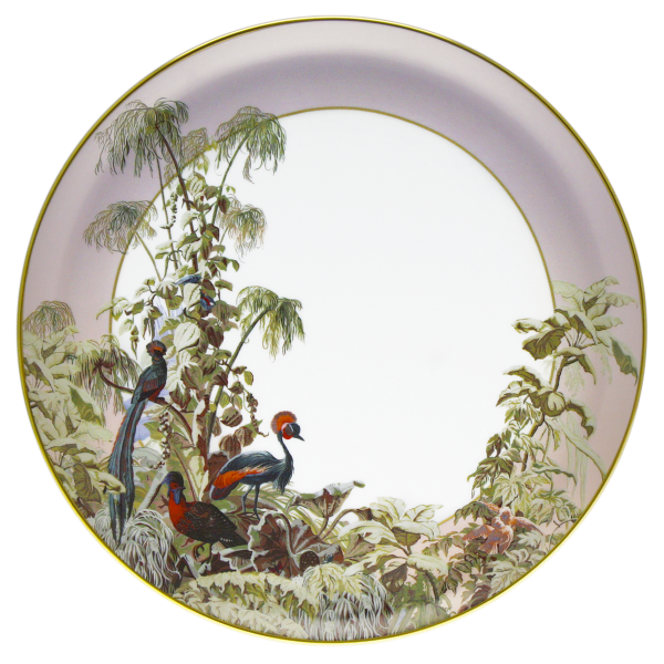 Plat à tarte HAVILAND Le Brésil - Manufacture Zuber en porcelaine 31.5cm