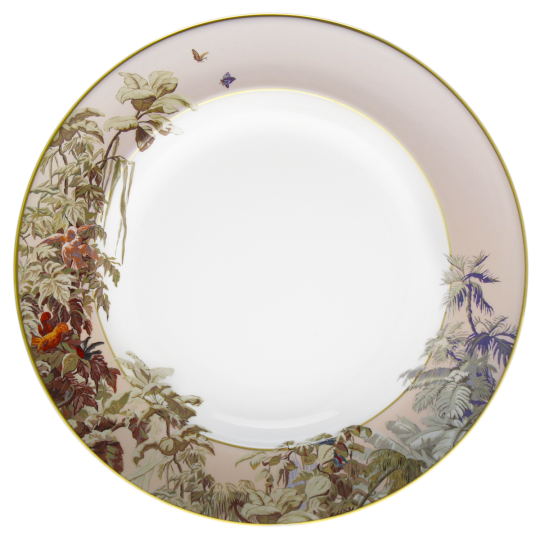 Plat rond creux HAVILAND Le Brésil - Manufacture Zuber en porcelaine 31.5cm