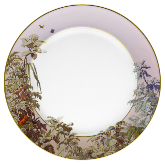 Plat rond plat HAVILAND Le Brésil - Manufacture Zuber en porcelaine 31.5cm
