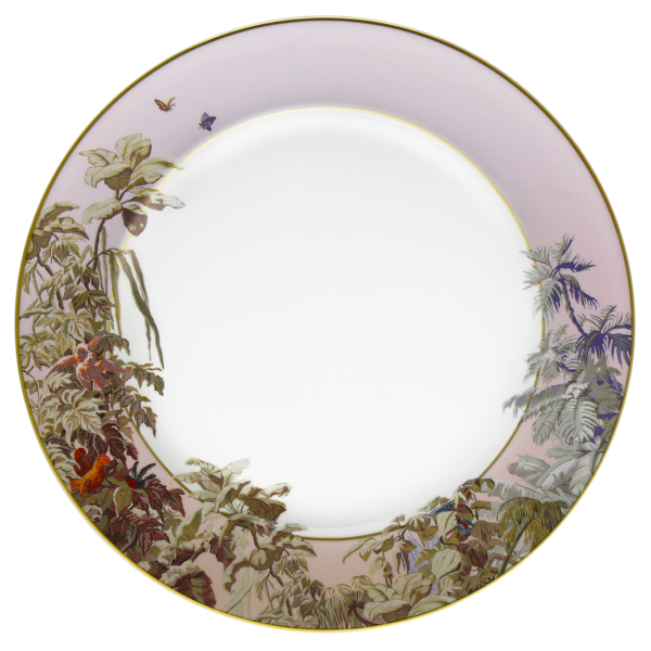 Plat rond plat HAVILAND Le Brésil - Manufacture Zuber en porcelaine 31.5cm