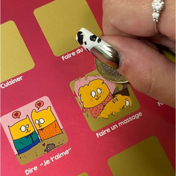 Poster à gratter PAG "50 choses à faire en couple" format 30x40cm