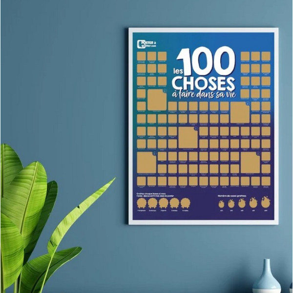 Poster à gratter olfactif PAG "100 choses à faire dans sa vie" format 40x50cm