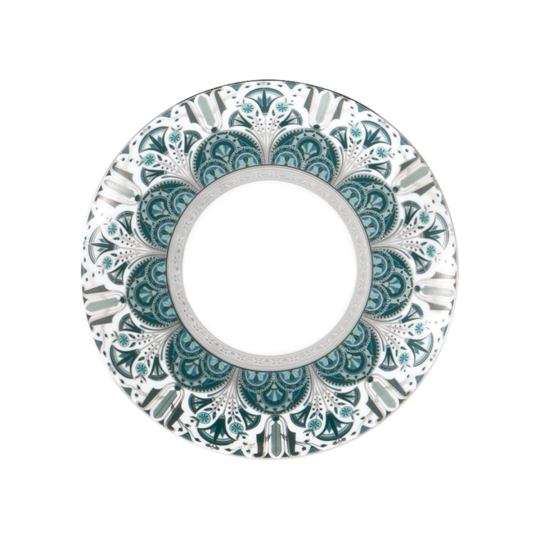 Assiette à dessert HAVILAND Rêves du Nil vert platine en porcelaine 22.5cm