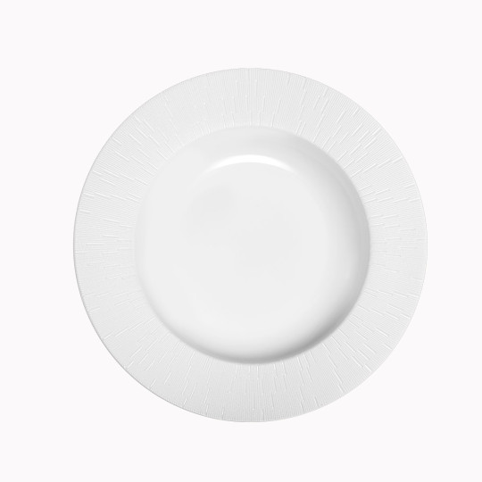Assiette creuse à aile HAVILAND Infini Blanc en porcelaine 23cm