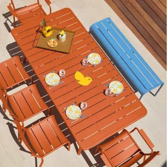 Table à manger FERMOB Luxembourg 207x100cm en métal - 26 coloris